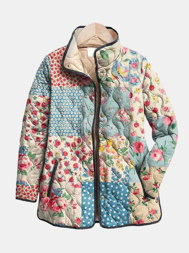 Gwenora™ | Floral Patchwork Quilted Jacket
