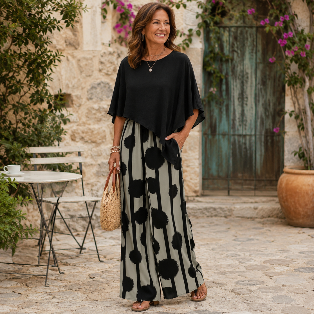 Kalliope -  Comfortable Elastic Waist Two-Piece Set