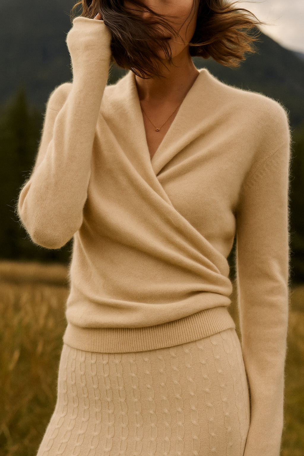 Rose | Women’s Elegant Wrap Crossover Chic Sweater