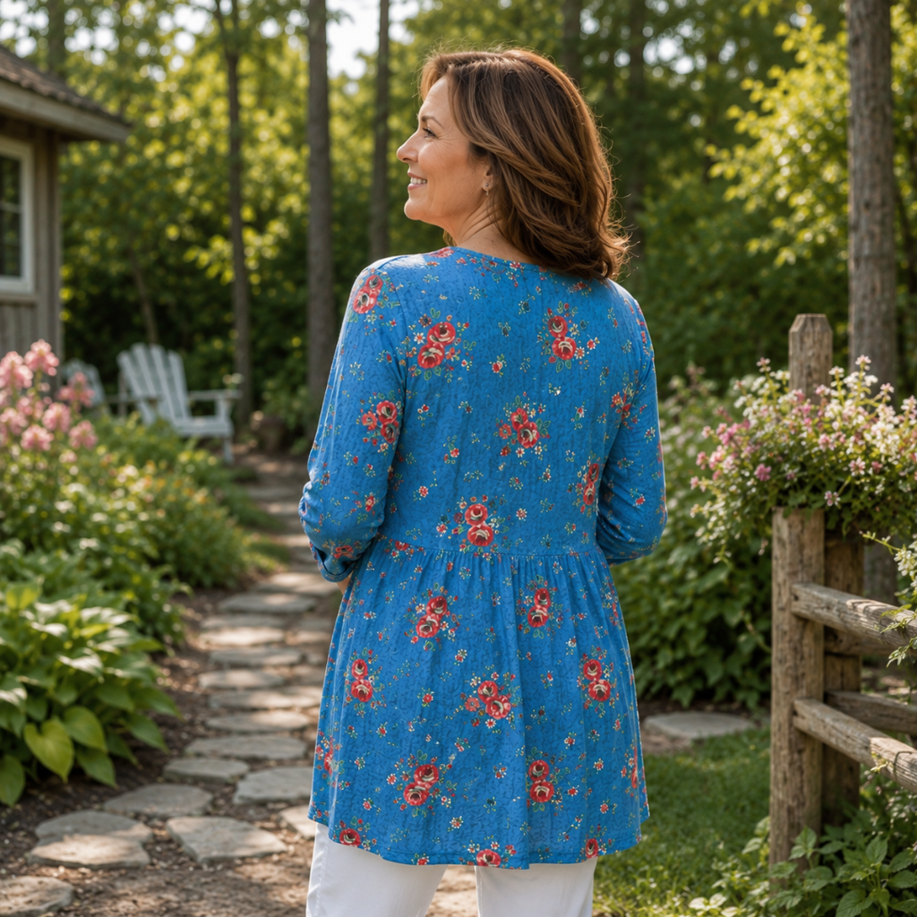 Melanie | Long Blouse with V-Neck