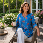Melanie | Long Blouse with V-Neck