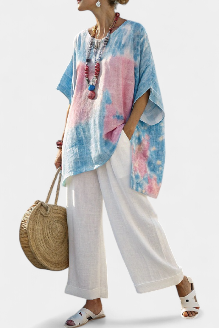 Vantrel | Comfortable Relaxed Top & Striped Pants